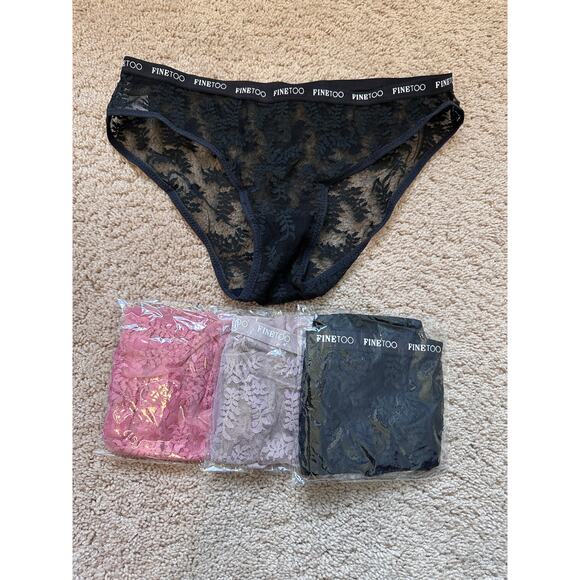 NWT 4 Pair of Lace Finetoo Panties Women medium - Picture 1 of 1